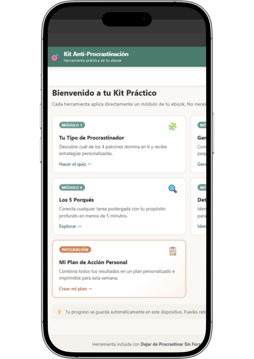 Deja de Procrastinar Sin Forzarte — Guía + Plan con IA